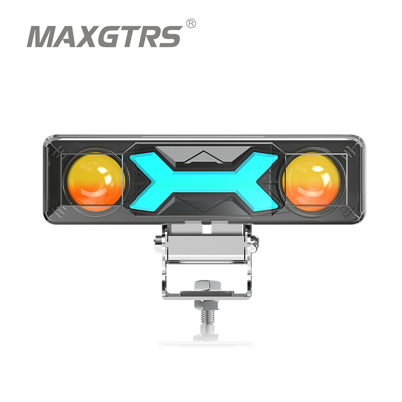 Maxgtrs超亮雙模摩托車led大燈迷你投影儀鏡頭汽車沙灘車駕駛霧燈輔助射燈適用於dc 8-80V