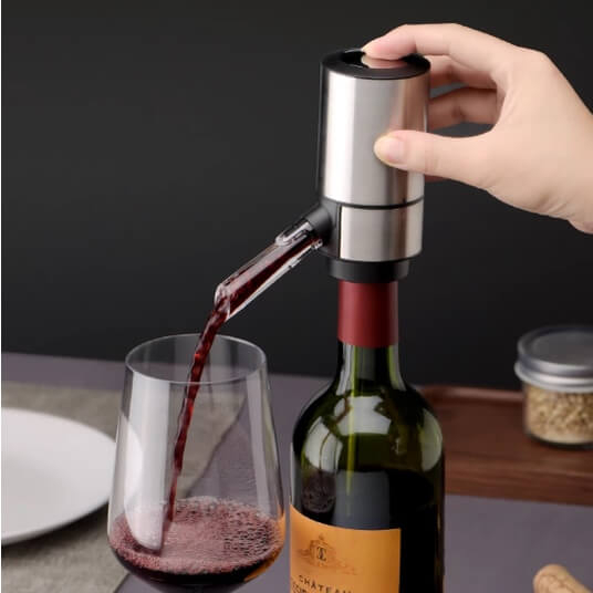 電動葡萄酒起泡器分配器一鍵式自動葡萄酒醒酒器倒酒器