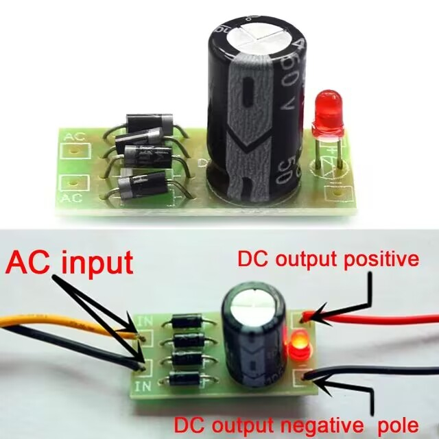 Ac-dc電源轉換模塊1n4007全橋整流濾波器12v 1A AC-DC轉換器AC轉DC電源轉換模塊