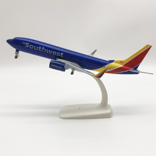 Yalinda 1:250 20cm 美國西南航空波音 B737 航空公司壓鑄飛機模型飛機模型帶輪飛機玩具