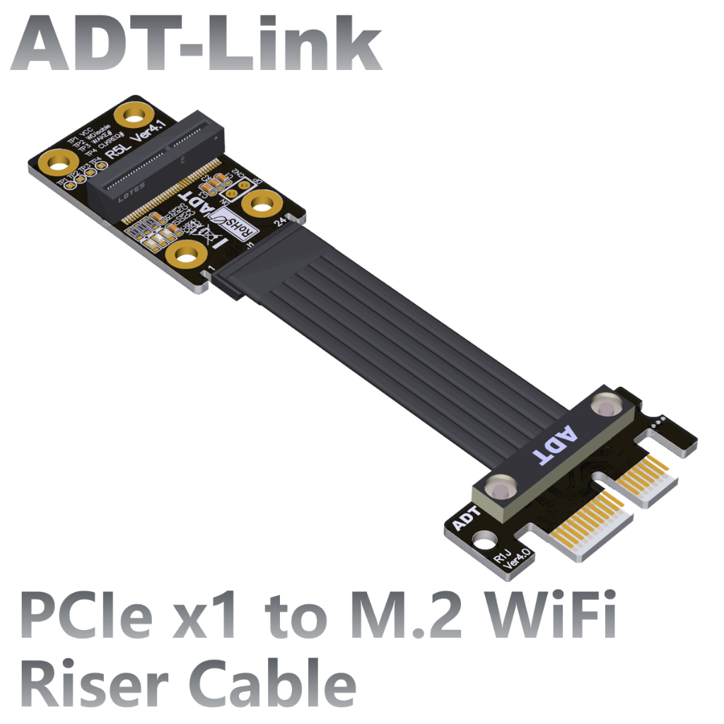 [訂製]ADT-Link PCIe x1延長線轉接卡M.2 ngff key AE 無線網卡 主板wifi槽