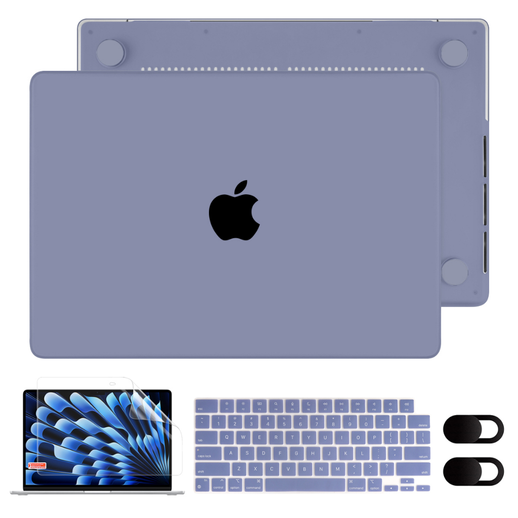 新款Air15鏤空奶油磨砂保護殼 適用於MacBook 2024 Air15.3寸 M2 M3芯片外殼帶注音鍵盤膜