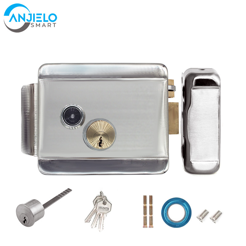 Anjielosmart金屬電控鎖電動門門鎖支持可視對講系統電子鎖