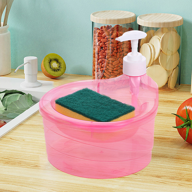 皂液器和洗滌器支架,帶免費海綿 2 合 1 實用廚房洗碗機泵分配器壓機,適用於家庭