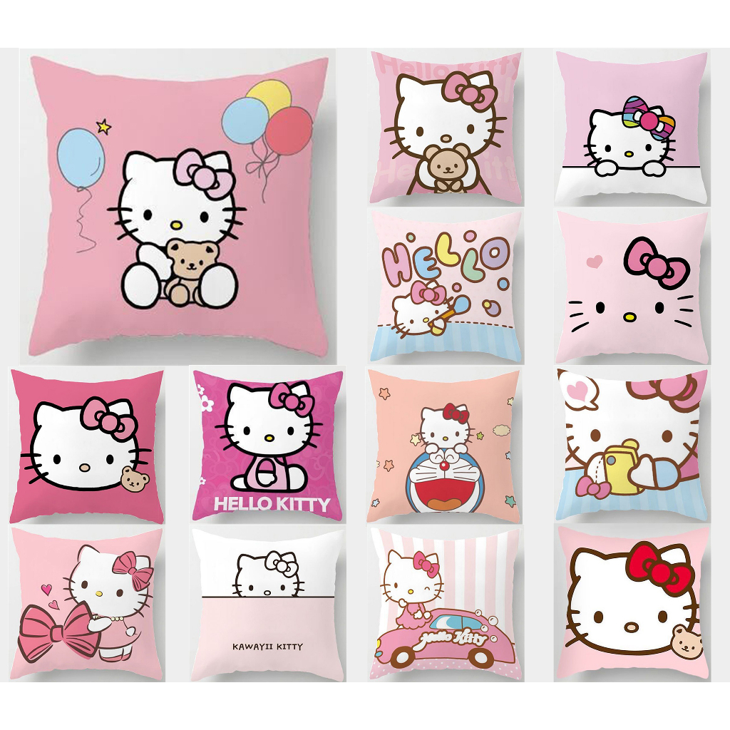 粉色 hello kitty 枕套 70x70.60x60.50x50.45x45.40x40。兒童房沙發裝飾沙發靠墊套