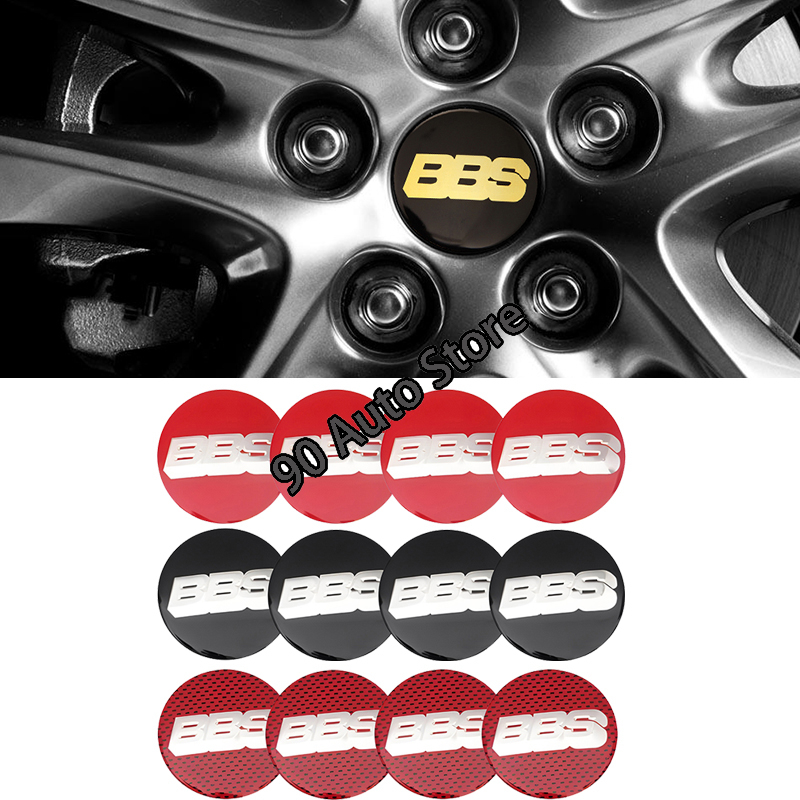 4 件裝 60 毫米 65 毫米適用於 BBS 汽車車輪標誌輪胎中心貼紙汽車徽章輪胎輪轂蓋貼花改裝配件