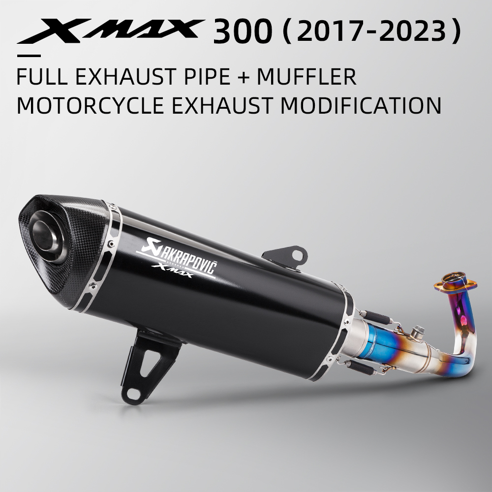【頂級品質】XMAX300排氣管改裝陶瓷亮漆面XMAX全段類蠍排氣管直上2017-2023