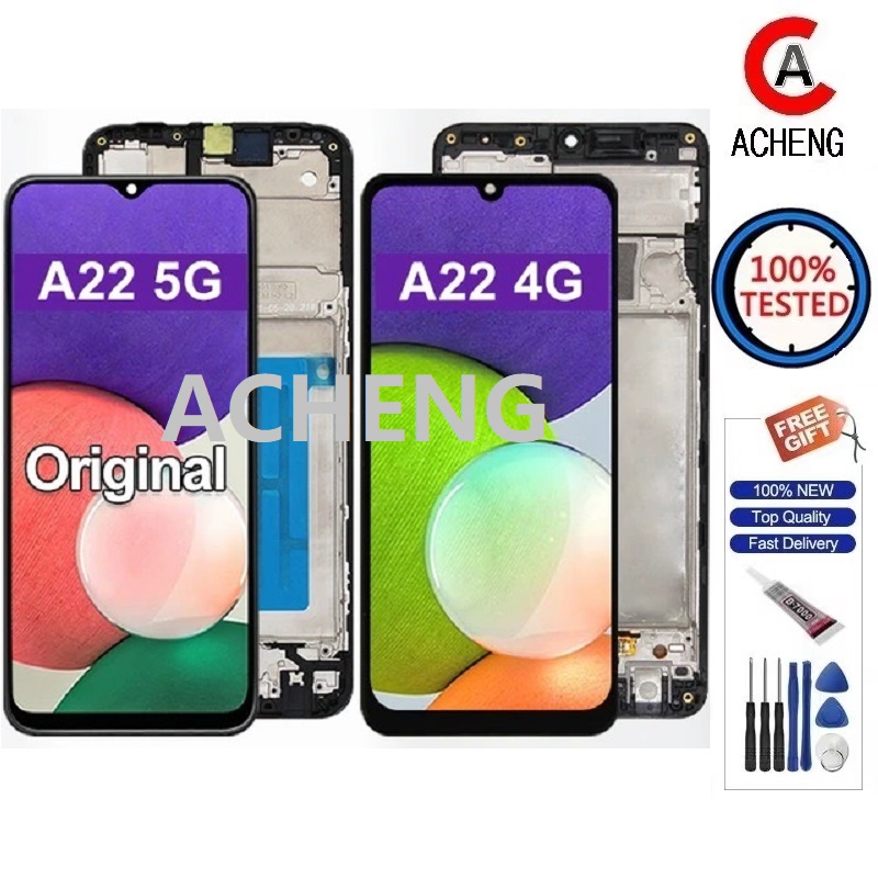 Acheng 兼容三星 Galaxy A22 4G A225/A22 5G A226 LCD 觸摸屏數字