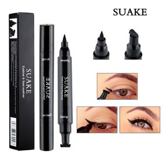 Suake 雙頭眼線筆印章速乾防水持久眼線筆印章黑色眼線筆