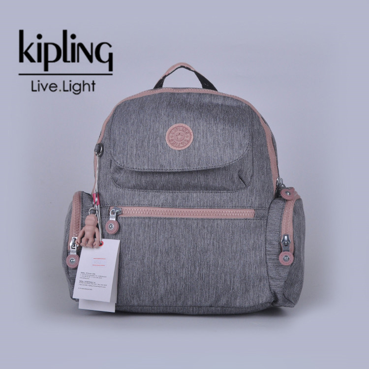 Kipling Original 防水尼龍珠光膠中號多隔層學生書包雙肩背包