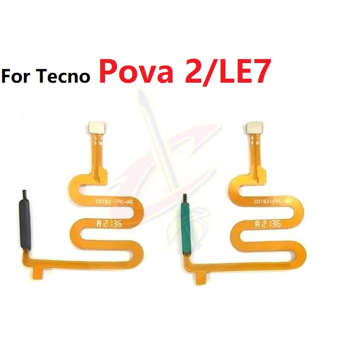 指紋傳感器指紋掃描儀適用於 Tecno Pova 2 LE7 On off 電源開關按鈕 flex
