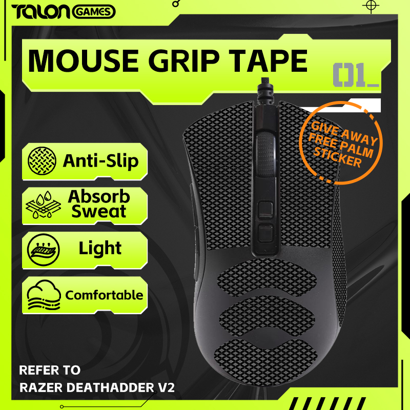 TALONGAMES滑鼠防滑貼 適用於Razer DeathAdder V2 Pro電競滑鼠 側裙耐髒 掌心防磨貼紙