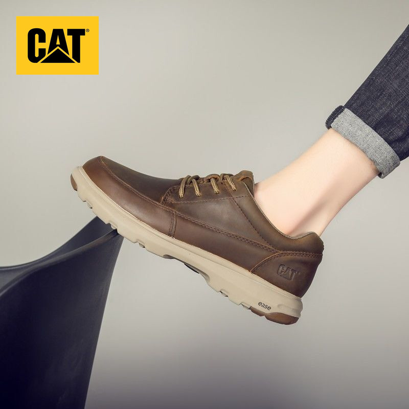 Cat 男士低幫休閒靴戶外防滑登山鞋