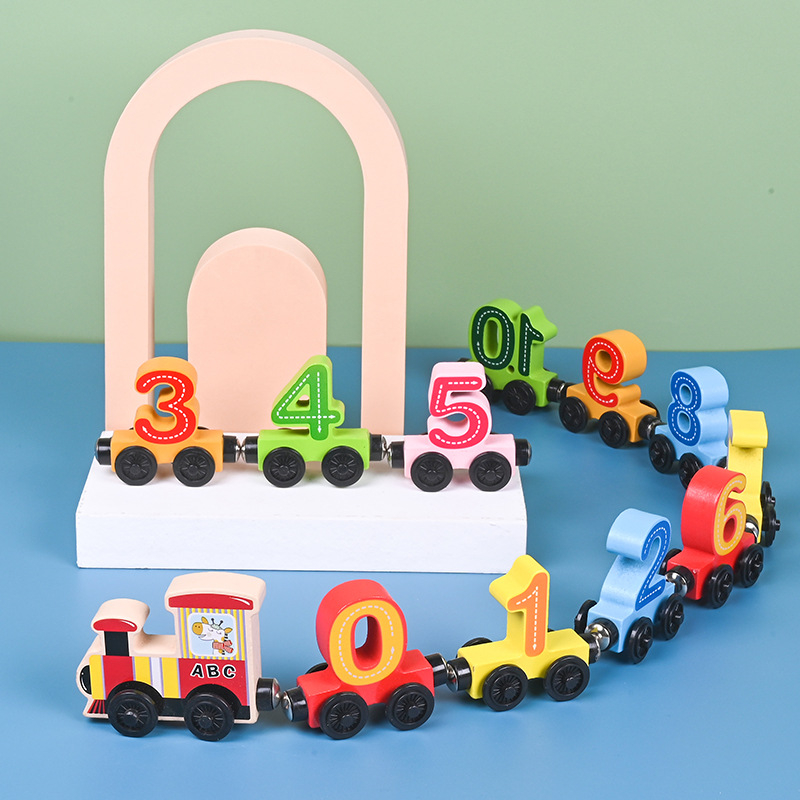 27 件裝磁性 ABC 木製字母/數字磁鐵火車兒童益智玩具