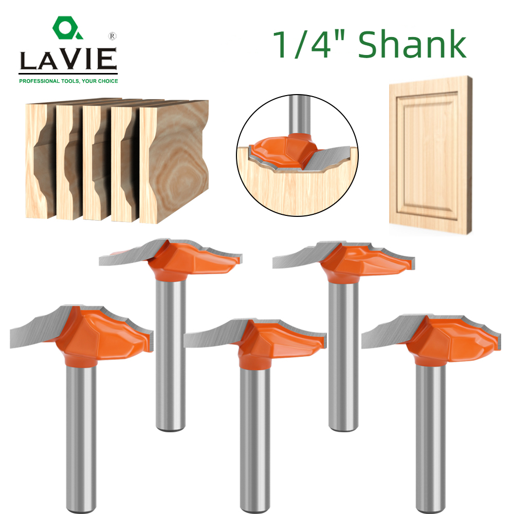 Lavie 1PC 6.35MM 柄銑刀木雕門框路由器鑽頭用於硬質合金花邊門櫃鑽頭木工