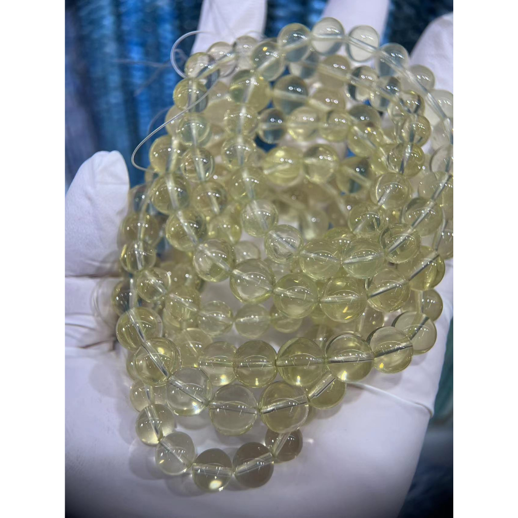天然檸檬水晶 6 8 10 毫米圓形珠子散珠手工串珠手鍊項鍊 DIY 首飾配件