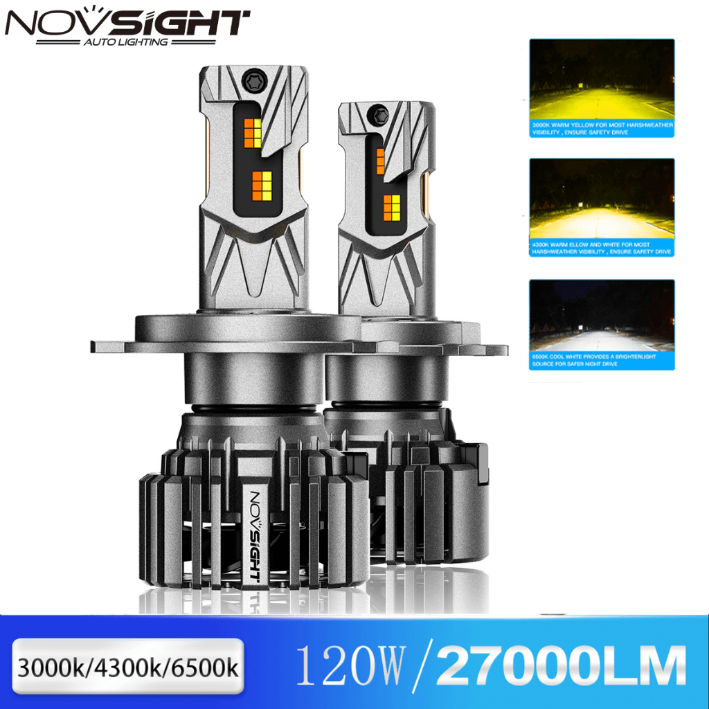 Novsight LED 汽車大燈 N73T H4 3000k 4300k 6500k 超亮三色大燈 120w 2700
