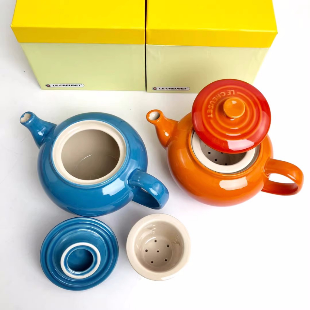 酷彩法廚 Le Creuset 陶瓷茶具大容量英式帶漏茶家用花茶壺奶壺