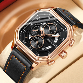 Crrju 奢侈品牌多功能錶盤夜光指針計時碼表日期商務風格時尚潮流獨特設計經典石英防水男士手錶 2314 X