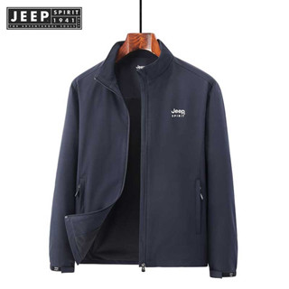 Jeep SPIRIT 1941 ESTD 男士夾克春秋修身休閒時尚高品質工裝立領外套上衣