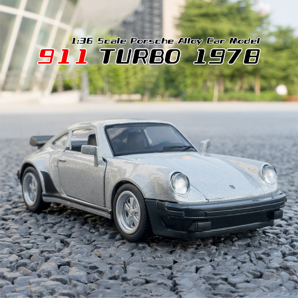 PORSCHE 1:36 比例保時捷 911 Turbo 1978 合金汽車模型壓鑄汽車愛好者系列兒童生日金屬男孩玩具