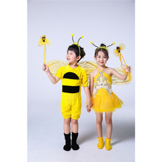 兒童兒童蜜蜂雞夏季可愛卡通動物萬聖節角色扮演服裝男孩女孩服裝套裝