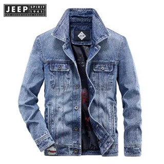 JEEP SPIRIT 1941 ESTD 男士牛仔夾克秋季休閒oversized新款上衣