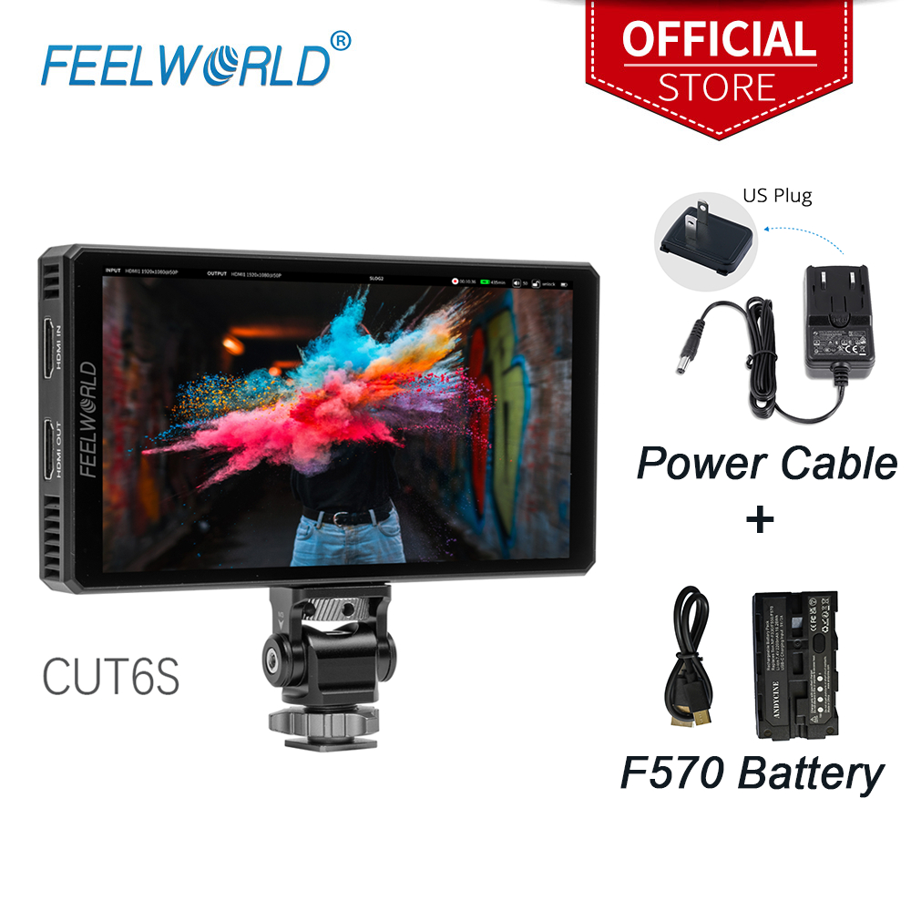 Feelworld CUT6S 6 英寸 USB 2.0 錄像機文件相機 DSLR 監視器 4K HDMI SDI 輸入