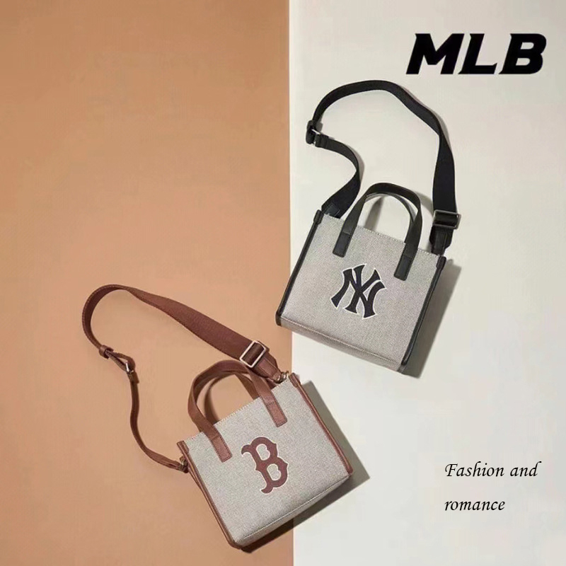 【正品保真】MLB新款男女 托特包NY字母印花刺繡經典休閒挎包大容量手提包包