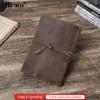 Hiram 復古真皮 A5 筆記本套旅行便攜日記本寫生本手工封面