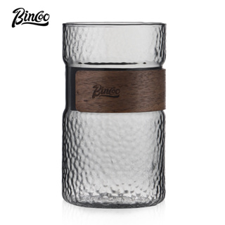 BINCOO 日式錘紋玻璃泡茶杯 創意辦公茶杯 加厚家用耐熱玻璃個人專用 470ML