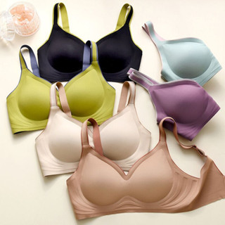 乳膠無痕撞色漸變果凍條內衣女小胸集中爆乳上託調整型運動無鋼圈內衣