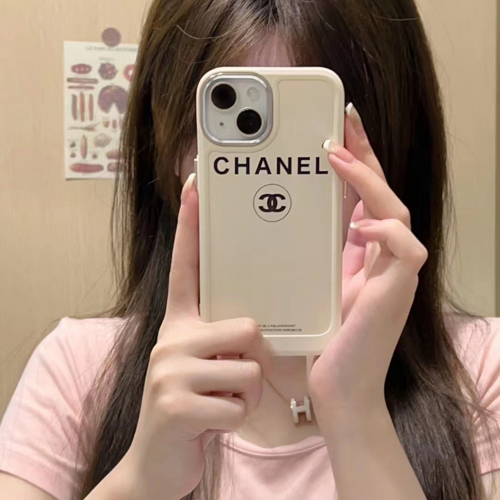 簡約小香風iPhone14 13 12 11 Pro MAX手機殼CHANEL 電鍍鏡頭框全包防摔保護殼