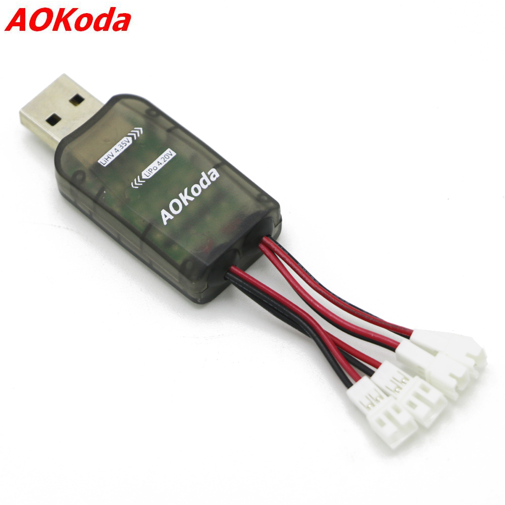 Aokoda CX405 4CH Micro USB 電池充電器適用於 1S Lipo LiHV 電池高品質遙控直升機