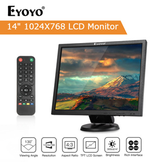 Eyoyo 14 英寸 LCD HDMI 顯示器 1024x768 用於安全攝像頭的小型 VGA 顯示器,帶 HDMI/