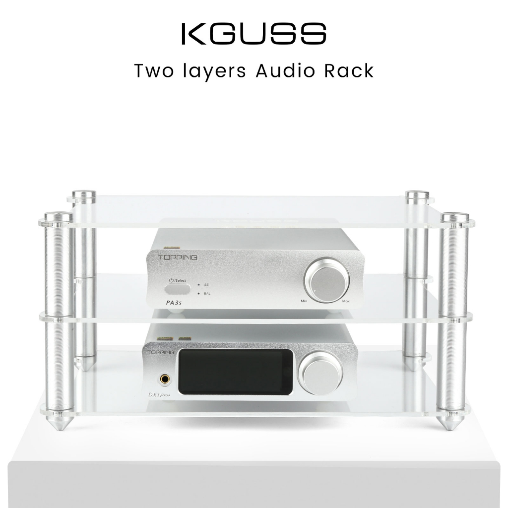 KGUSS 亞克力鋁合金機架HIFI解碼器功放耳放音響雙層機架