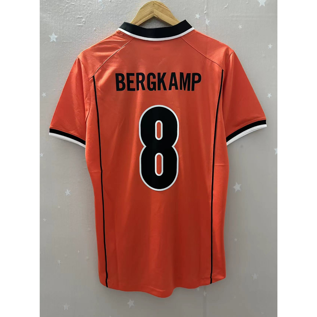 1998 年荷蘭 BERGKAMP GULLIT 頂級品質家居復古足球球衣定制 T 恤 KLUIVERT