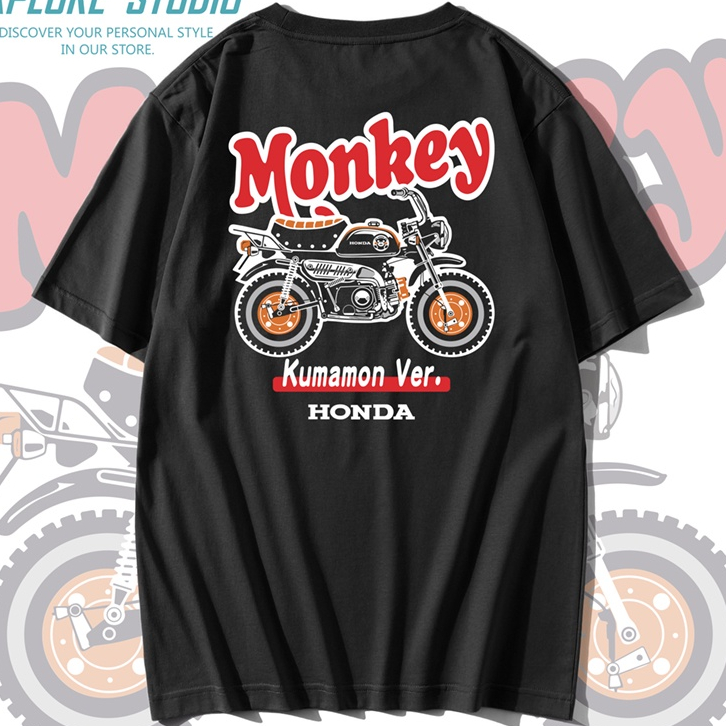 （現貨）熊猴子Honda monkey趣味卡通周邊圓領休閒夏季純棉短袖T恤