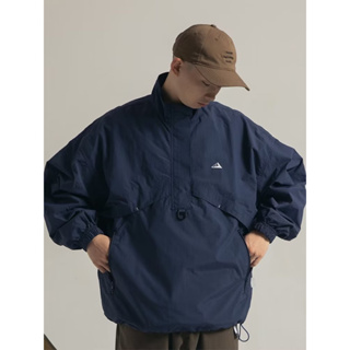 半拉鍊夾克男 2色M-2XL 山系機能衝鋒衣外套 戶外工裝夾克上衣
