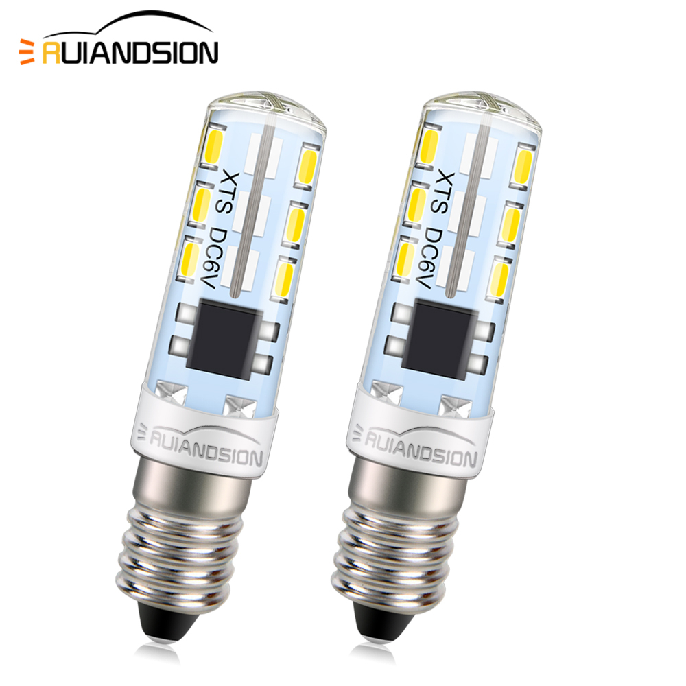 2 件 Ruiandsion E10 LED 燈泡 6V 高亮耐熱矽膠燈泡白色暖白色住宅照明檯燈