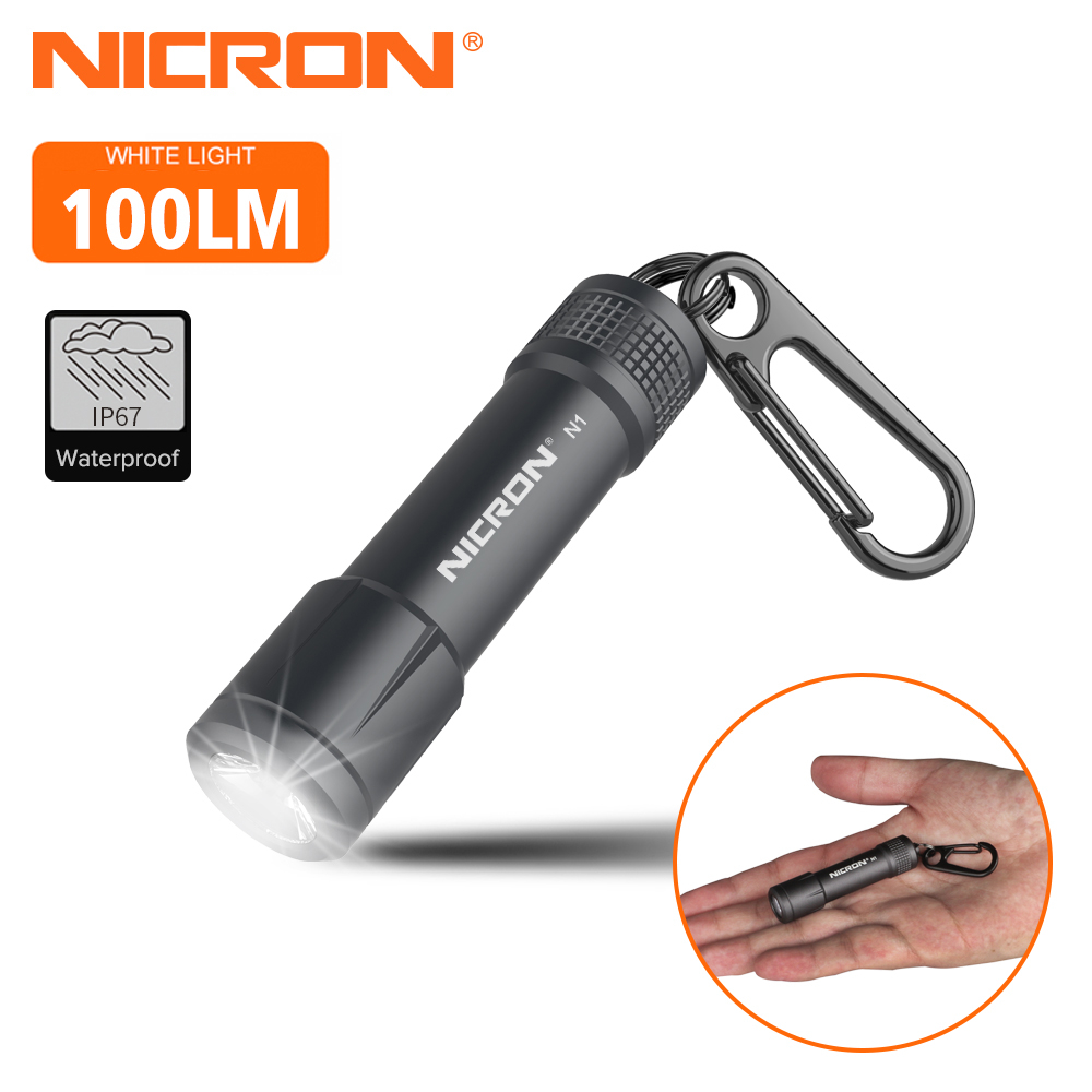 Nicron LED 手電筒 N1 1xAAA 迷你鑰匙鏈手電筒 24M 光束距離 20LM LED 手電筒家用戶外 N