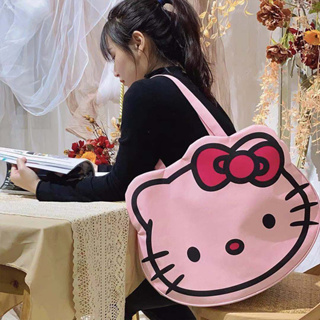 Hello Kitty包包 手提袋 大容量斜背包 粉色 斜背包 卡通可愛 KT凱蒂貓手提包 旅行袋 防水 斜挎包 牛津布