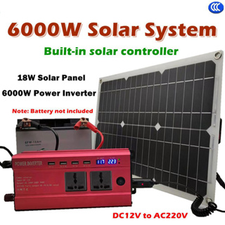 太陽能系統6000W逆變器+18W太陽能板+30A控制器