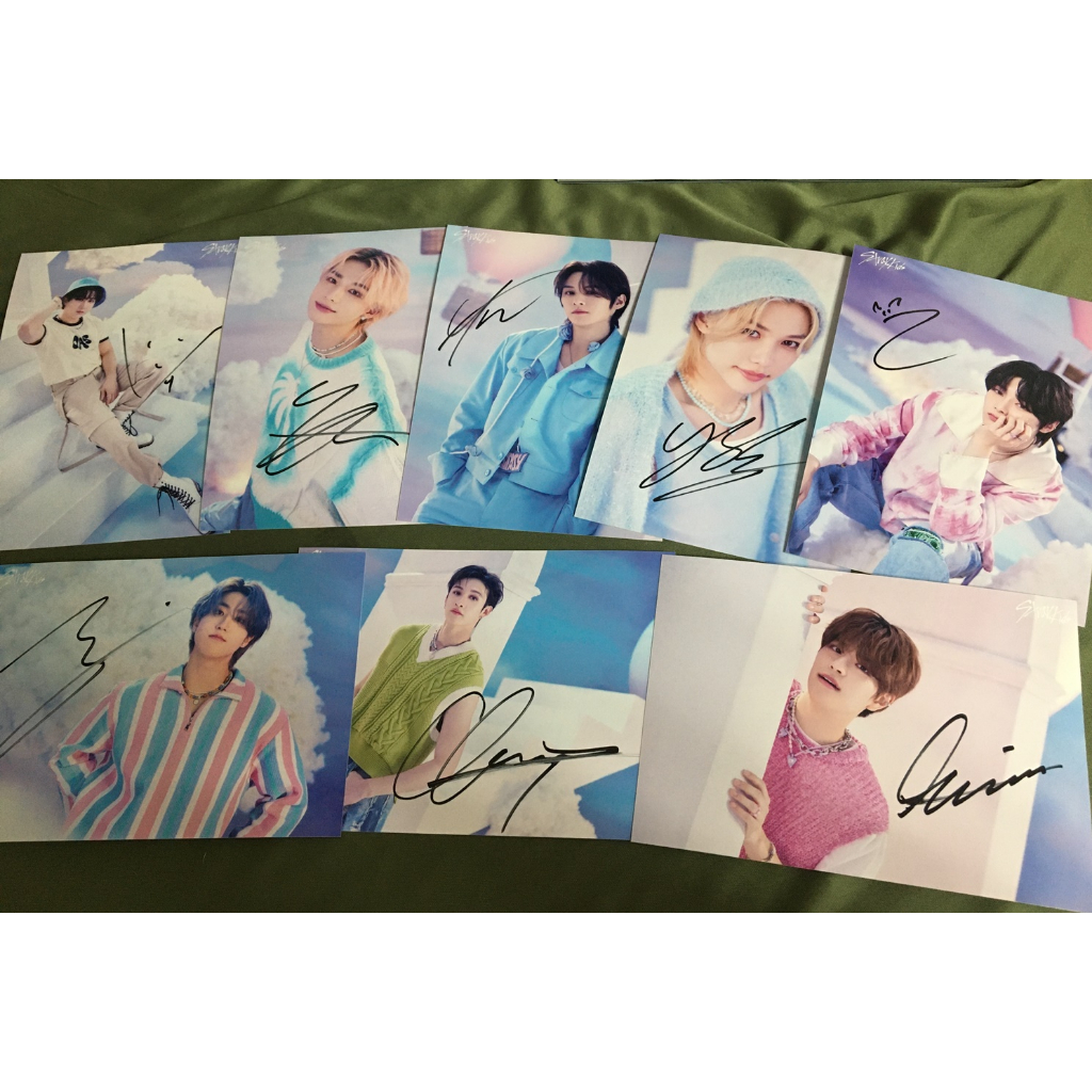 STRAY KIDS 集體成員親筆簽名照片 5 星 個人簽名照 7 寸  親簽非印刷 k-pop