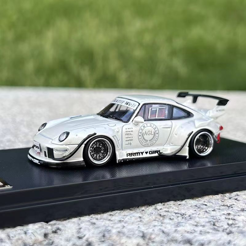 SW 1:64 保時捷911 RWB993 低尾 寬體改裝 合金汽車模型 收藏擺件