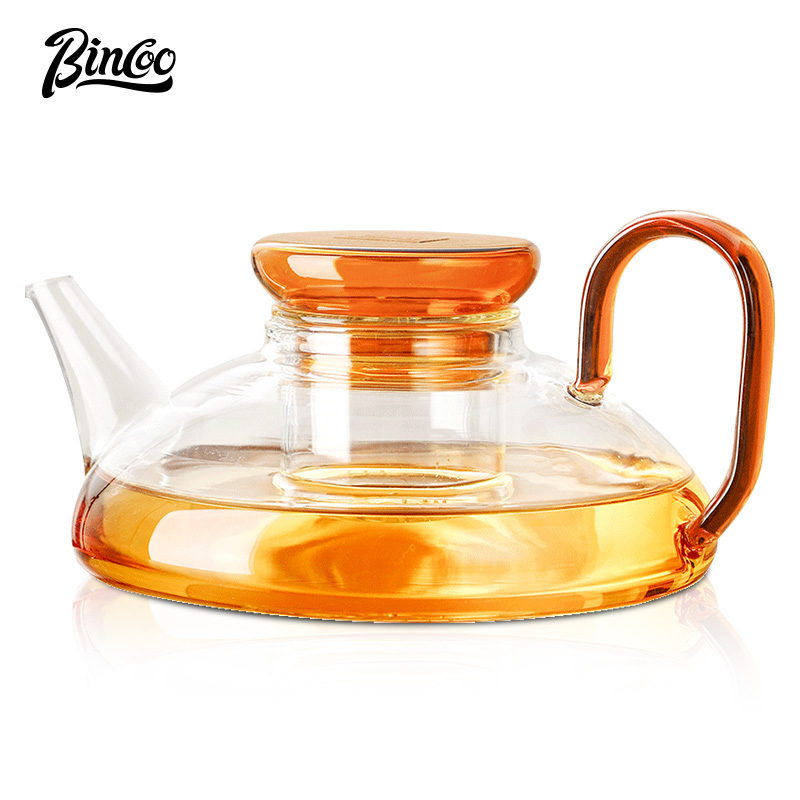 BINCOO 玻璃煮茶壺 電陶爐加熱花茶壺 家用耐熱茶具套裝 茶水分離養生壺 720ML