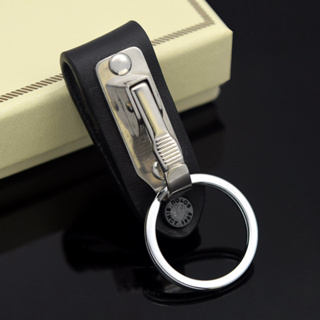 不銹鋼皮革可拆卸鑰匙扣皮帶夾鑰匙圈夾禮物 B906