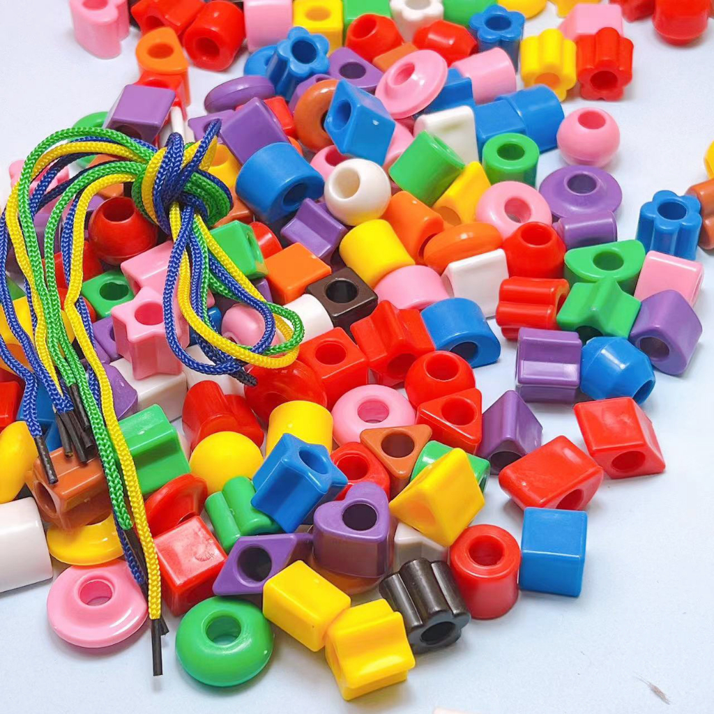 創意diy串珠玩具 兒童教具 手工益智項鍊手鍊串珠 穿繩珠 繞珠玩具