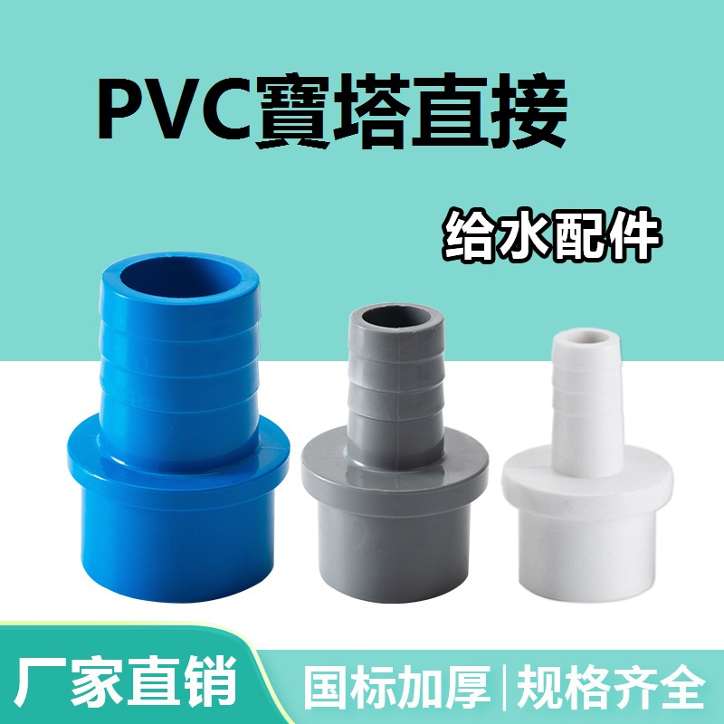 軟管接頭PVC寶塔接頭 尖嘴接頭 5釐8mm水管配件UPVC寶塔直接寶塔接頭直通塑膠軟硬快接增氧插口4分6分20mm25