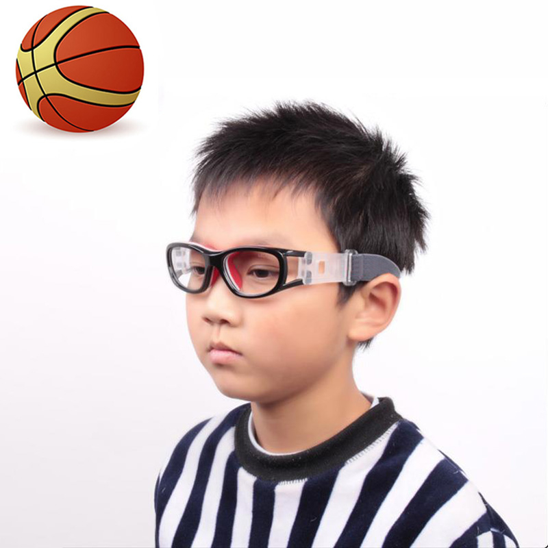 兒童運動眼鏡堅固框架兒童籃球護目鏡 3-18 歲足球五人制足球眼鏡防爆鏡片緩衝鼻墊護眼安全眼鏡
